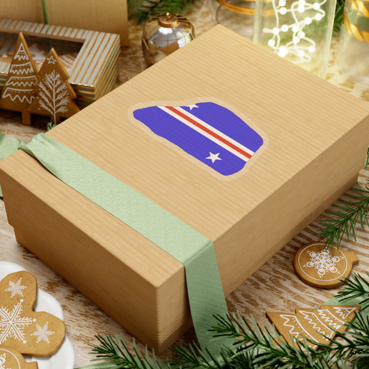 Jarvis Island flag map local (United States) STICKER Vinyl Kiss-Cut Decal