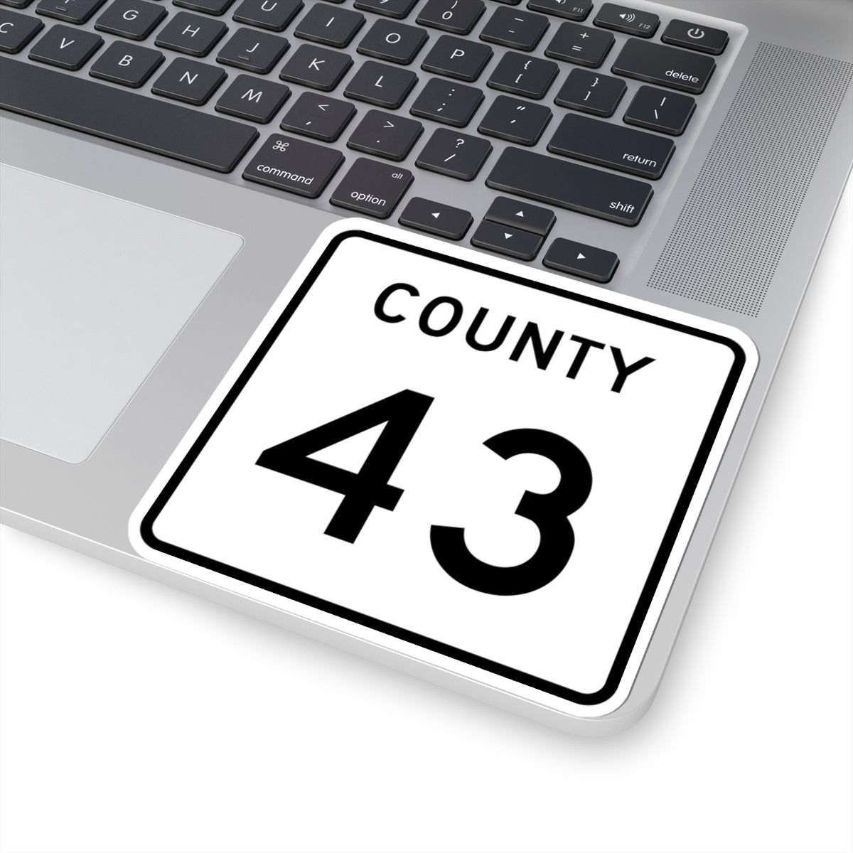 County 43 square (Minnesota) (Road Sign) STICKER Vinyl Kiss-Cut Decal