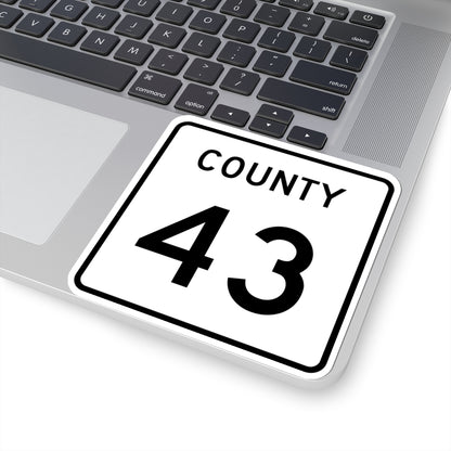 County 43 square (Minnesota) (Road Sign) STICKER Vinyl Kiss-Cut Decal