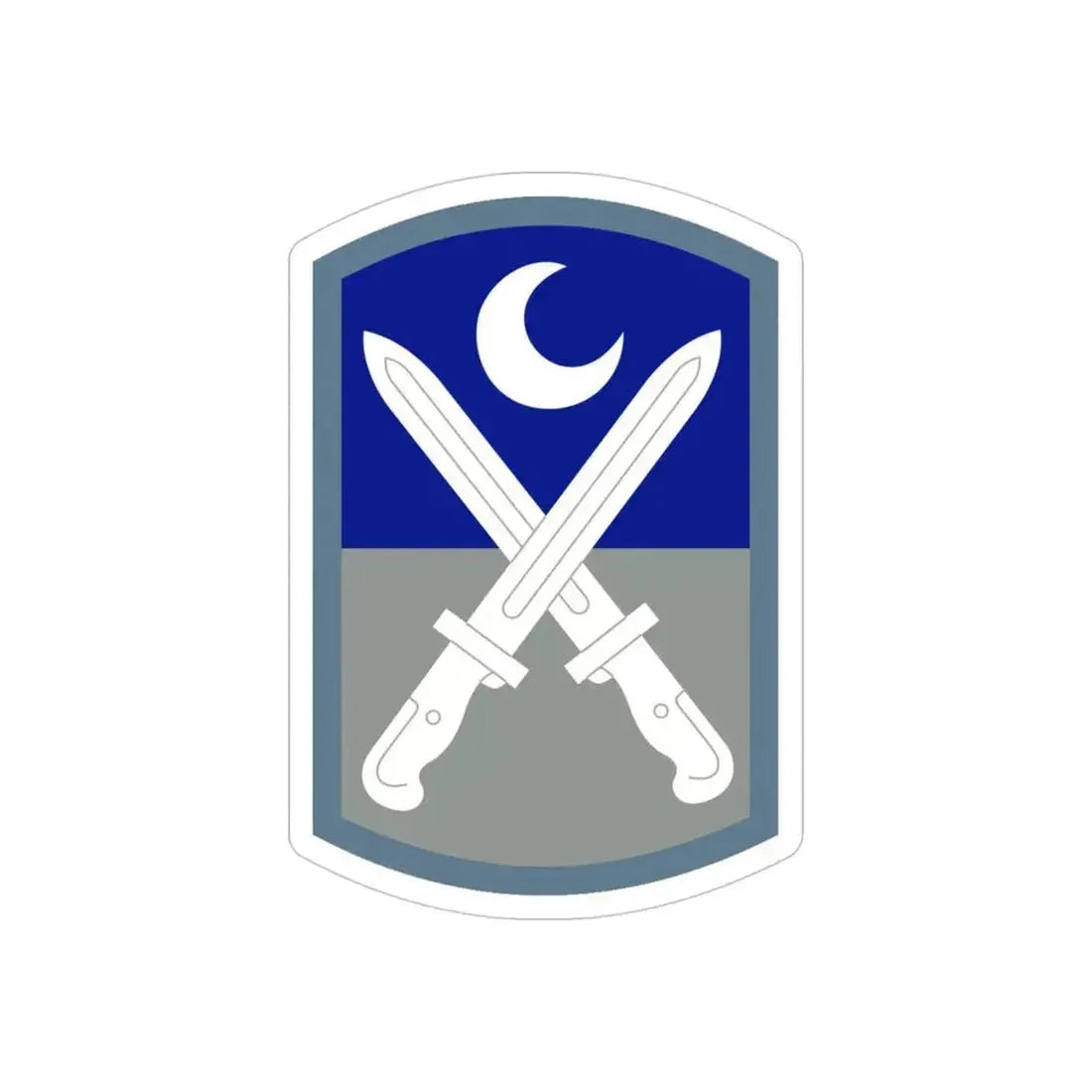 218 Maneuver Enhancement Brigade (U.S. Army) REVERSE PRINT Transparent Die-Cut STICKER 4 Inch Die-Cut Transparent - The Sticker Space