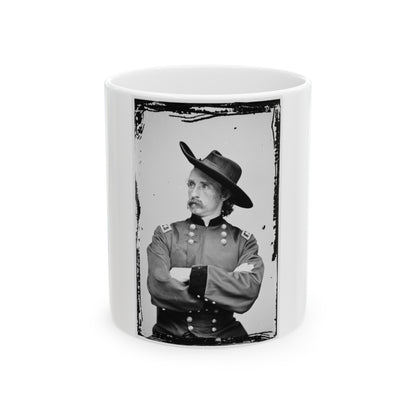 Portrait Of Maj. Gen. (As Of Apr. 15, 1865) George A. Custer, Officer Of The Federal Army (U.S. Civil War) White Coffee Mug