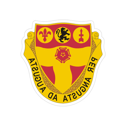 218th Field Artillery Regiment (U.S. Army) REVERSE PRINT Transparent STICKER-3" × 3"-The Sticker Space