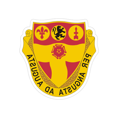 218th Field Artillery Regiment (U.S. Army) REVERSE PRINT Transparent STICKER-4" × 4"-The Sticker Space