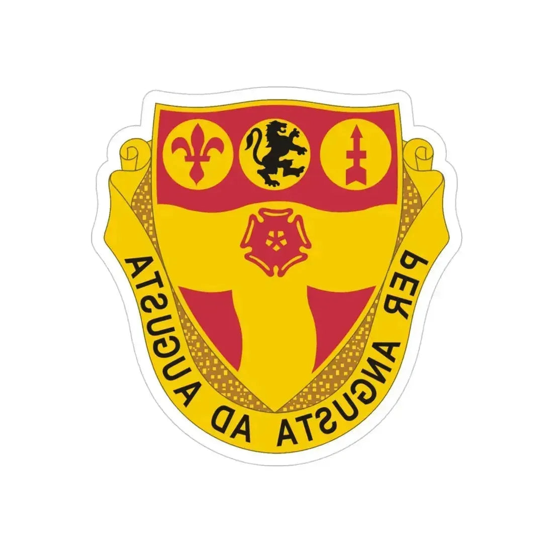 218th Field Artillery Regiment (U.S. Army) REVERSE PRINT Transparent Die-Cut STICKER 4 Inch Die-Cut Transparent - The Sticker Space
