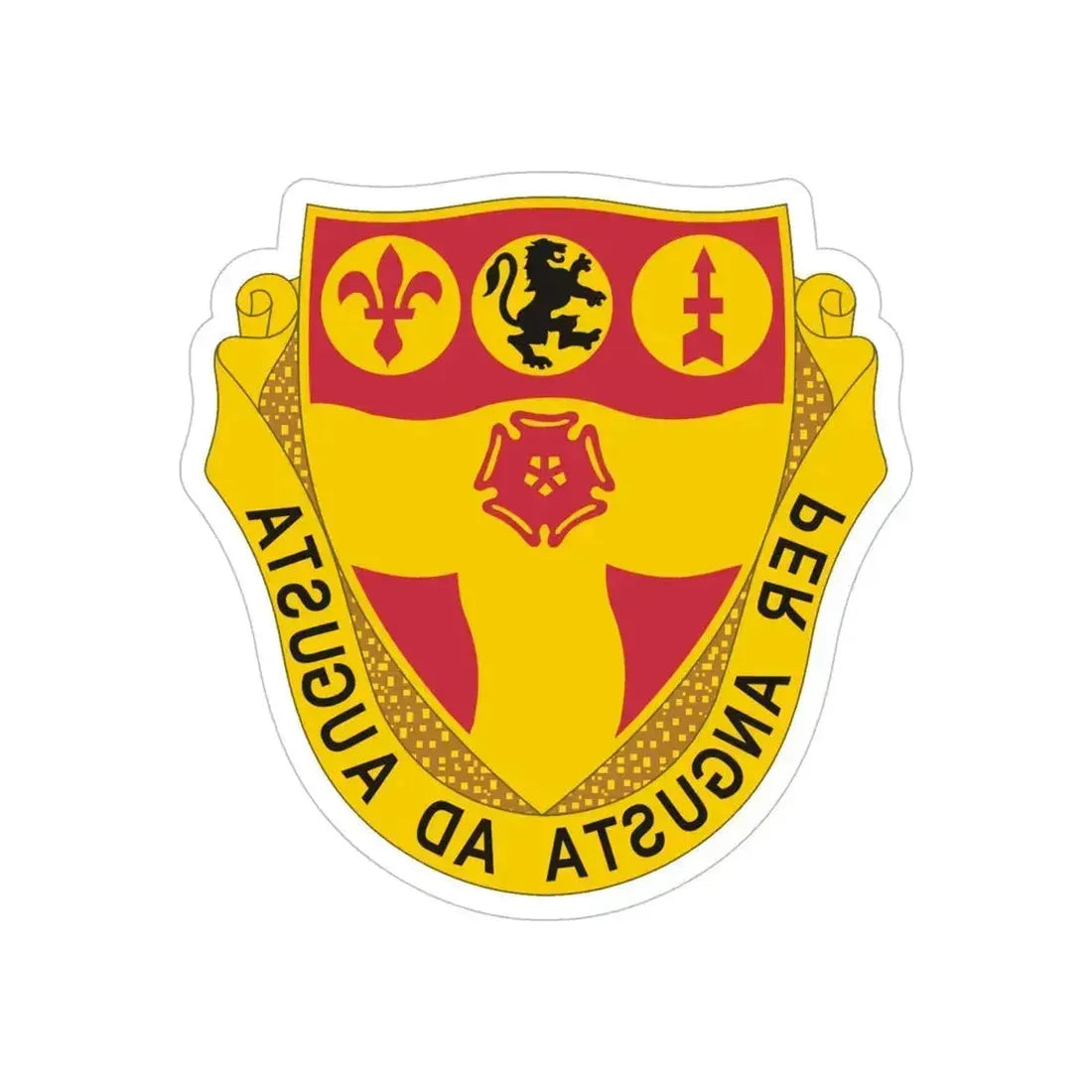 218th Field Artillery Regiment (U.S. Army) REVERSE PRINT Transparent Die-Cut STICKER 5 Inch Die-Cut Transparent - The Sticker Space