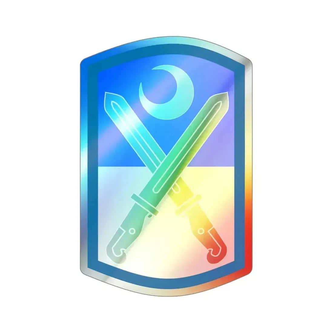 218th Infantry Brigade SSI (U.S. Army) Holographic STICKER Die-Cut Vinyl Decal 5 Inch Holographic - The Sticker Space