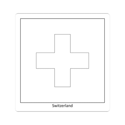 Flag of Switzerland colouring page (Switzerland) STICKER Vinyl Kiss-Cut Decal