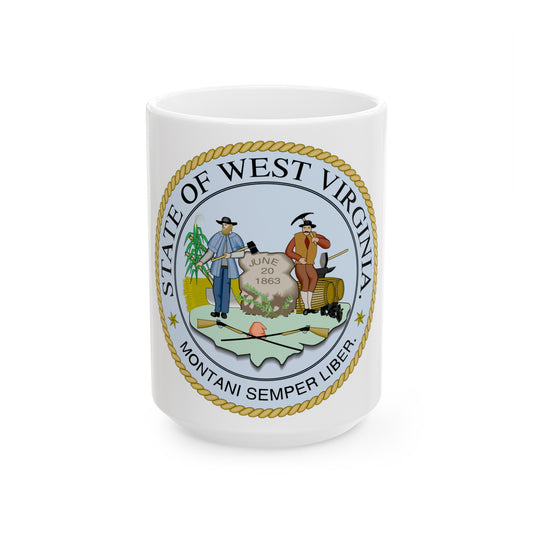 West Virginia State Seal - White Coffee Mug-15oz-The Sticker Space