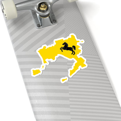 Flag map of the Province of Naples (Italy) STICKER Vinyl Kiss-Cut Decal