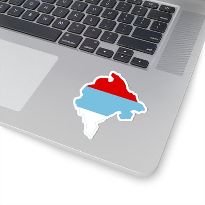 Flag-map of Montenegro 1993-2004 (Montenegro) STICKER Vinyl Kiss-Cut Decal