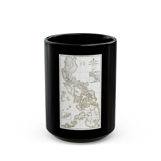 Philippines, The 1 & 2 (1902) (Map) Black Coffee Mug-15oz-The Sticker Space