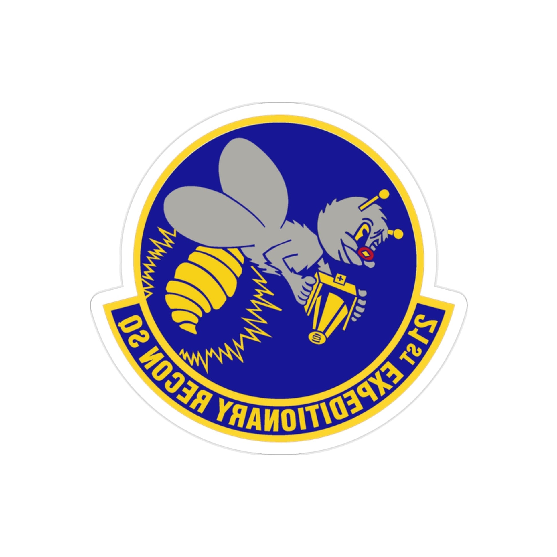 21st Expeditionary Reconnaissance Squadron (U.S. Air Force) REVERSE PRINT Transparent STICKER-2" × 2"-The Sticker Space