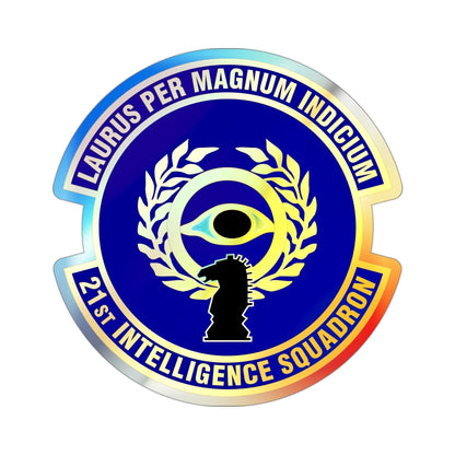 21st Intelligence Squadron (U.S. Air Force) Holographic STICKER Die-Cut Vinyl Decal-3 Inch-The Sticker Space