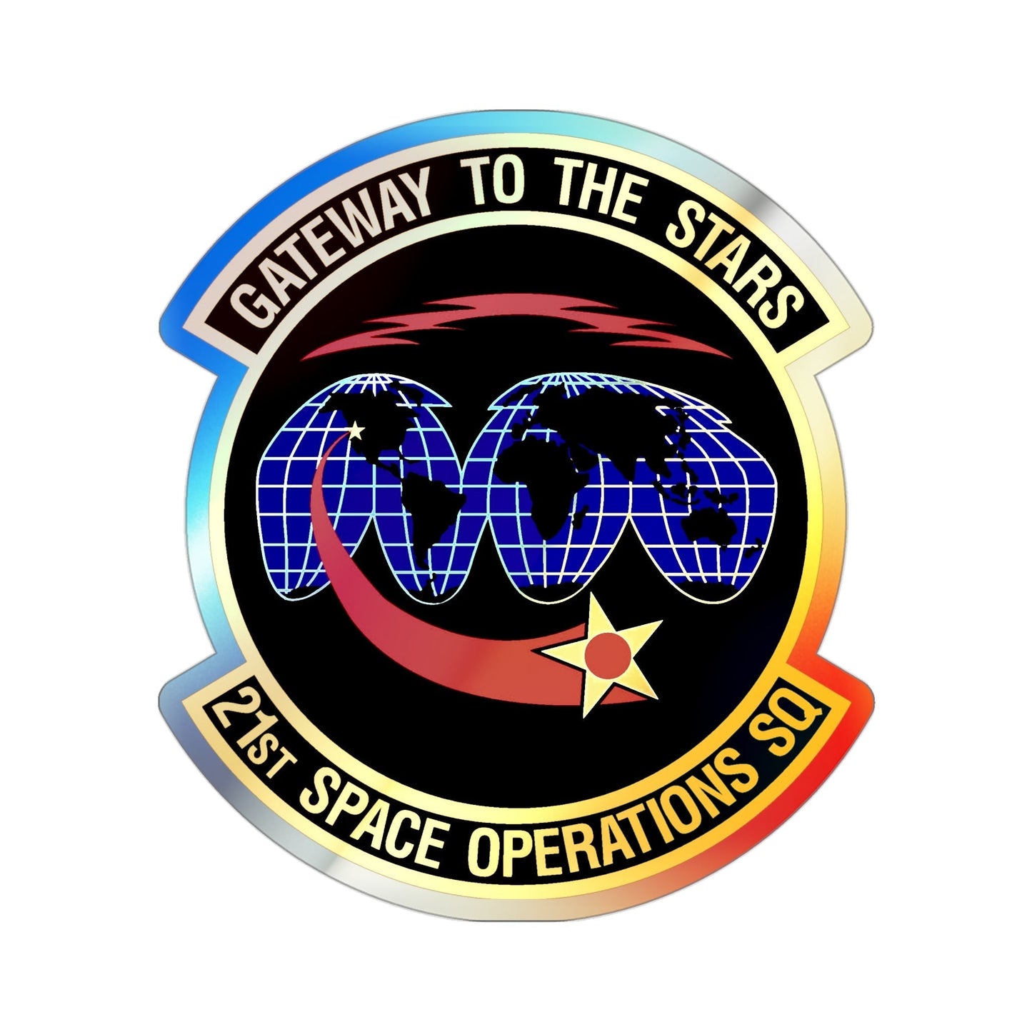 21st Space Operations Squadron (U.S. Air Force) Holographic STICKER Die-Cut Vinyl Decal-3 Inch-The Sticker Space