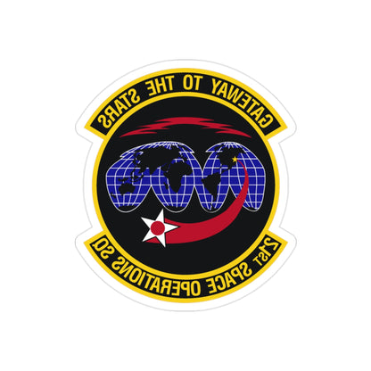 21st Space Operations Squadron (U.S. Air Force) REVERSE PRINT Transparent STICKER-2" × 2"-The Sticker Space