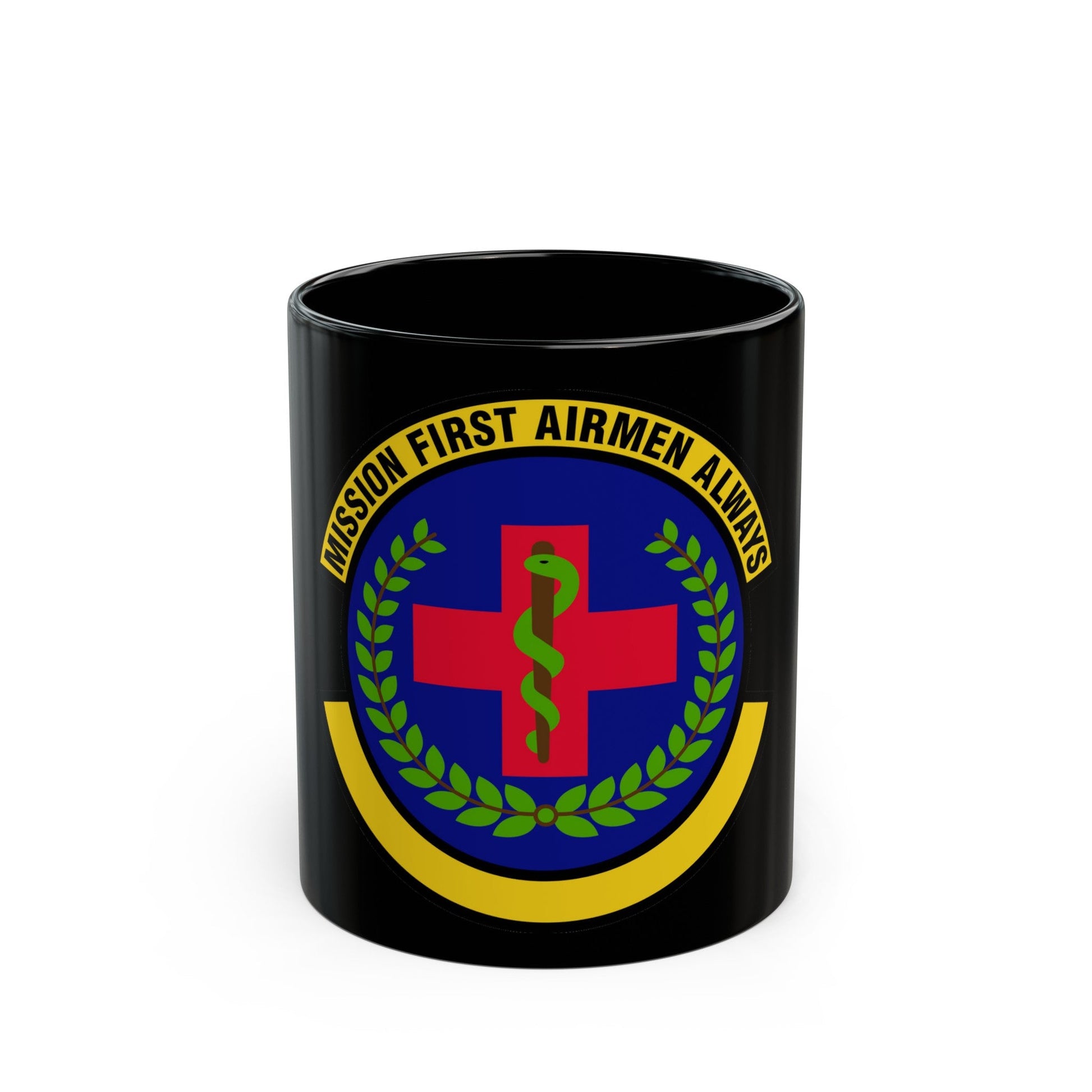 22 Healthcare Operations Squadron AMC (U.S. Air Force) Black Coffee Mug-11oz-The Sticker Space