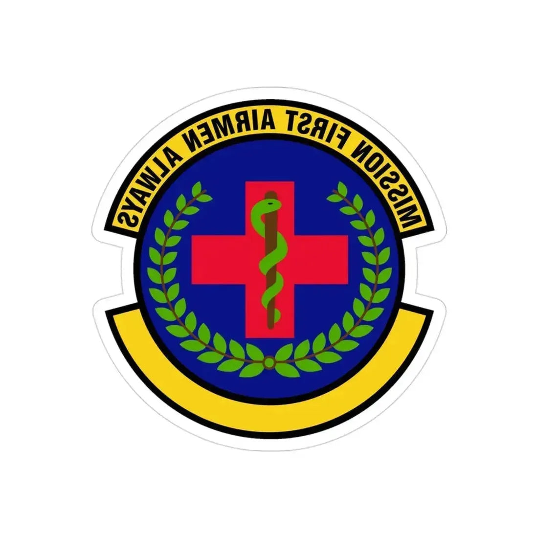 22 Healthcare Operations Squadron AMC (U.S. Air Force) REVERSE PRINT Transparent Die-Cut STICKER 3 Inch Die-Cut Transparent - The Sticker Space