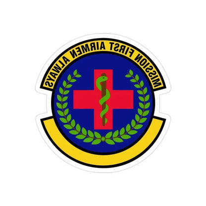 22 Healthcare Operations Squadron AMC (U.S. Air Force) REVERSE PRINT Transparent Die-Cut STICKER 3 Inch Die-Cut Transparent - The Sticker Space