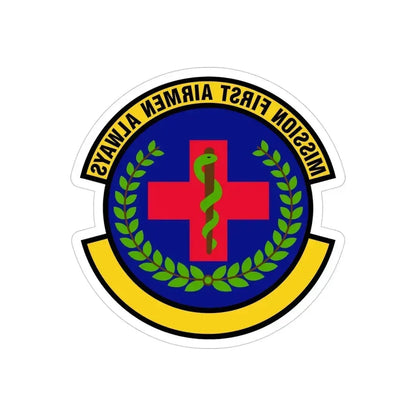 22 Healthcare Operations Squadron AMC (U.S. Air Force) REVERSE PRINT Transparent Die-Cut STICKER 4 Inch Die-Cut Transparent - The Sticker Space