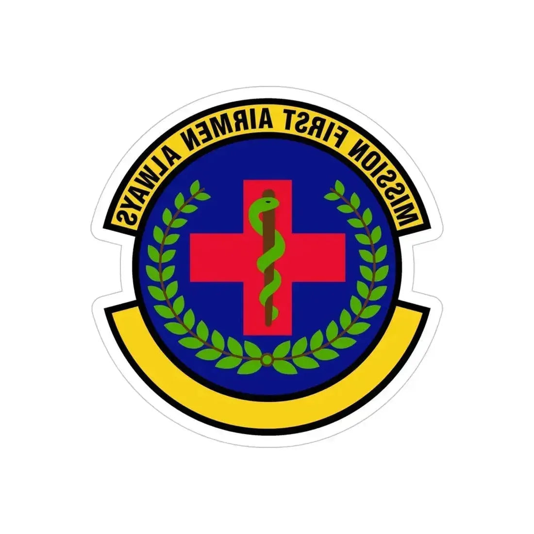 22 Healthcare Operations Squadron AMC (U.S. Air Force) REVERSE PRINT Transparent Die-Cut STICKER 5 Inch Die-Cut Transparent - The Sticker Space