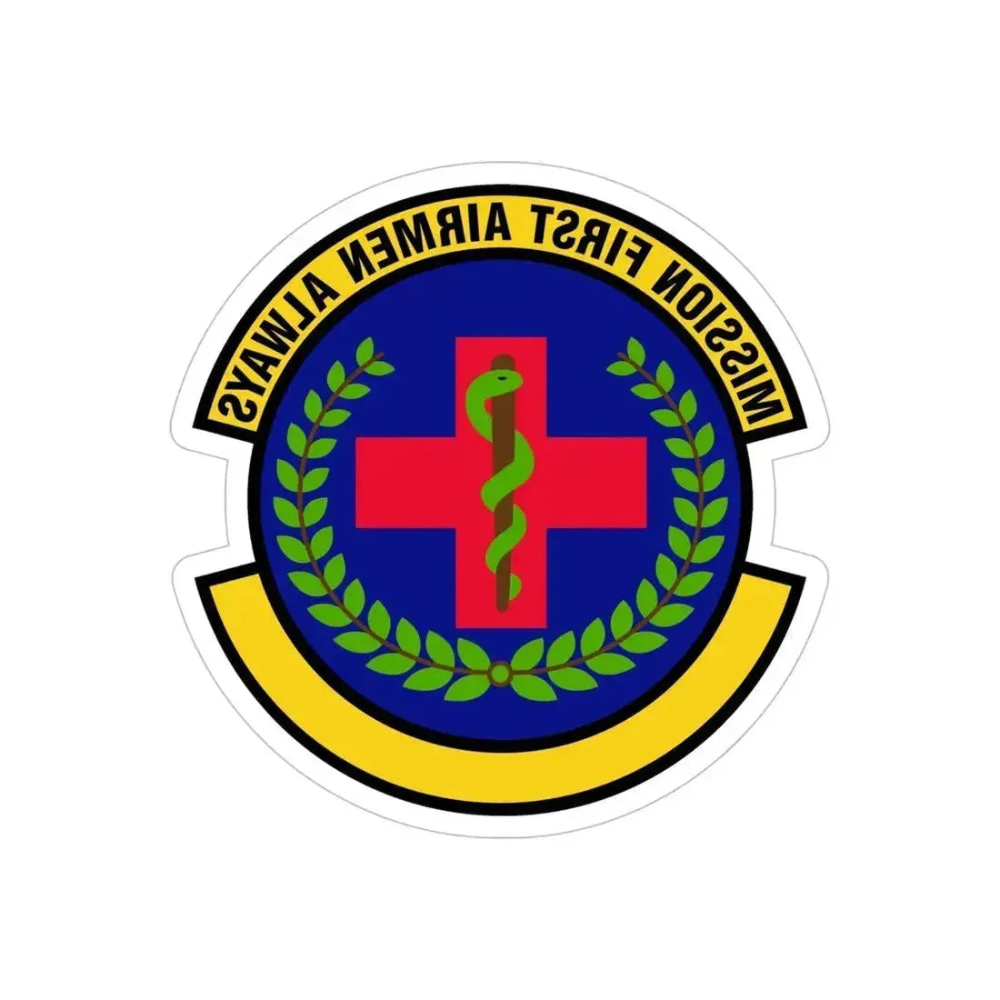 22 Healthcare Operations Squadron AMC (U.S. Air Force) REVERSE PRINT Transparent Die-Cut STICKER 6 Inch Die-Cut Transparent - The Sticker Space