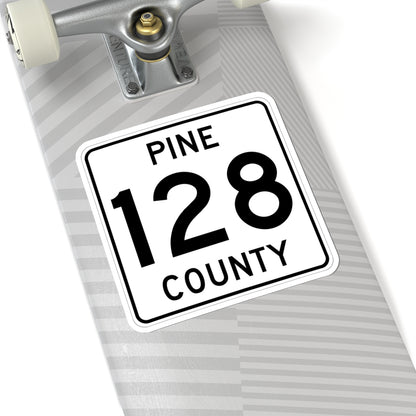 Pine County Route 128 MN (Minnesota) (Road Sign) STICKER Vinyl Kiss-Cut Decal
