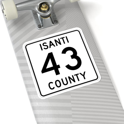 Isanti County 43 MN (Minnesota) (Road Sign) STICKER Vinyl Kiss-Cut Decal