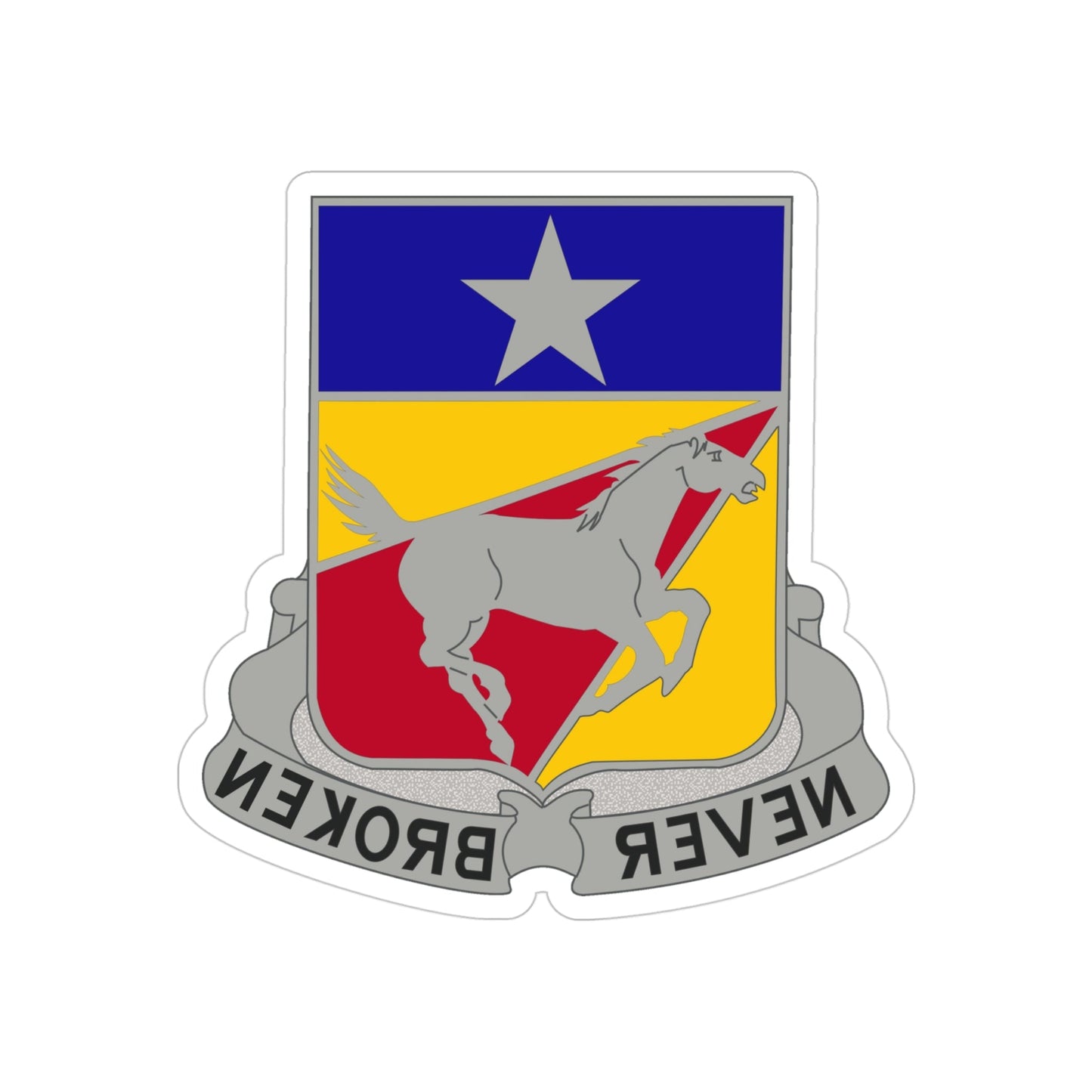 221 Cavalry Regiment (U.S. Army) REVERSE PRINT Transparent STICKER-4" × 4"-The Sticker Space