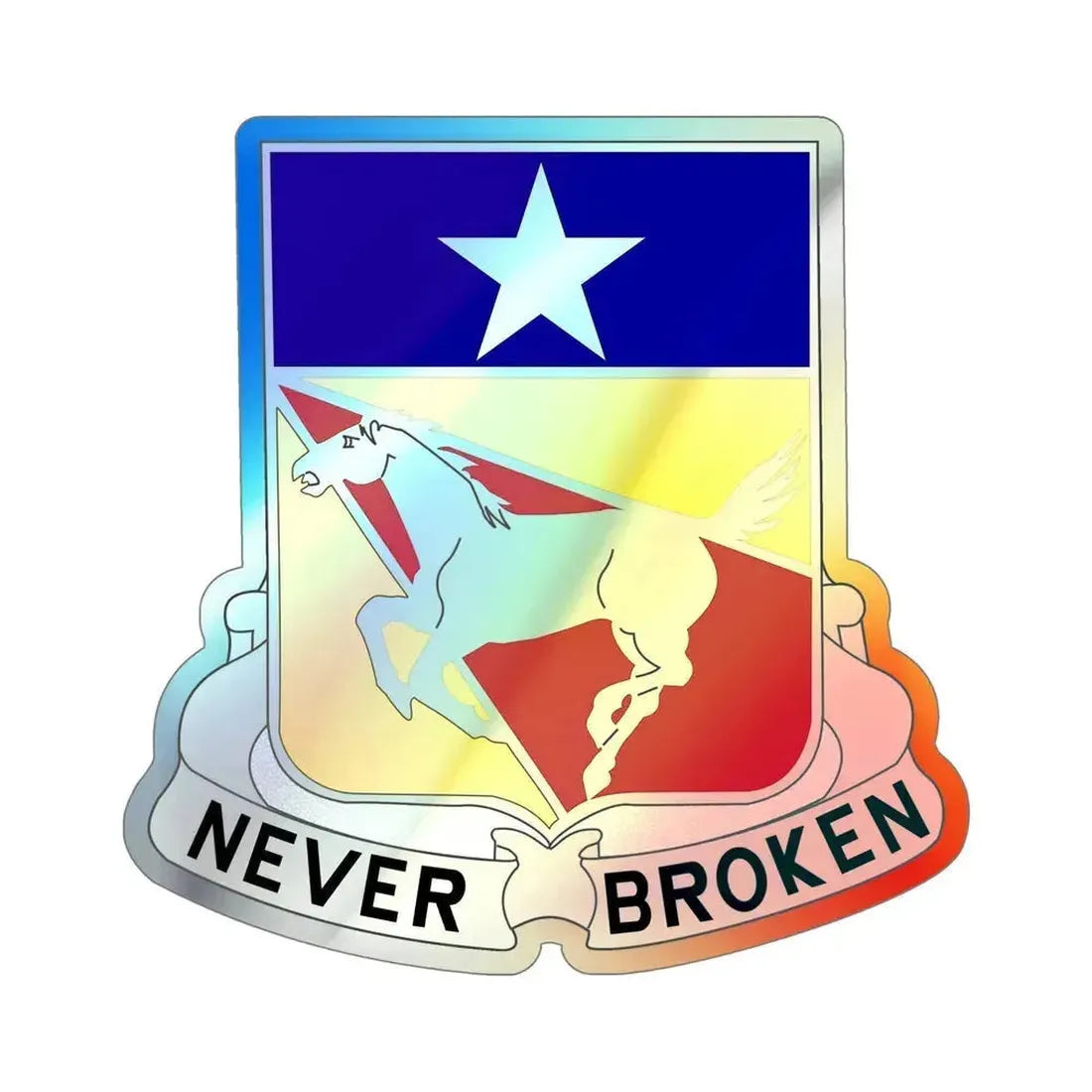 221 Cavalry Regiment (U.S. Army) Holographic STICKER Die-Cut Vinyl Decal 6 Inch Holographic - The Sticker Space