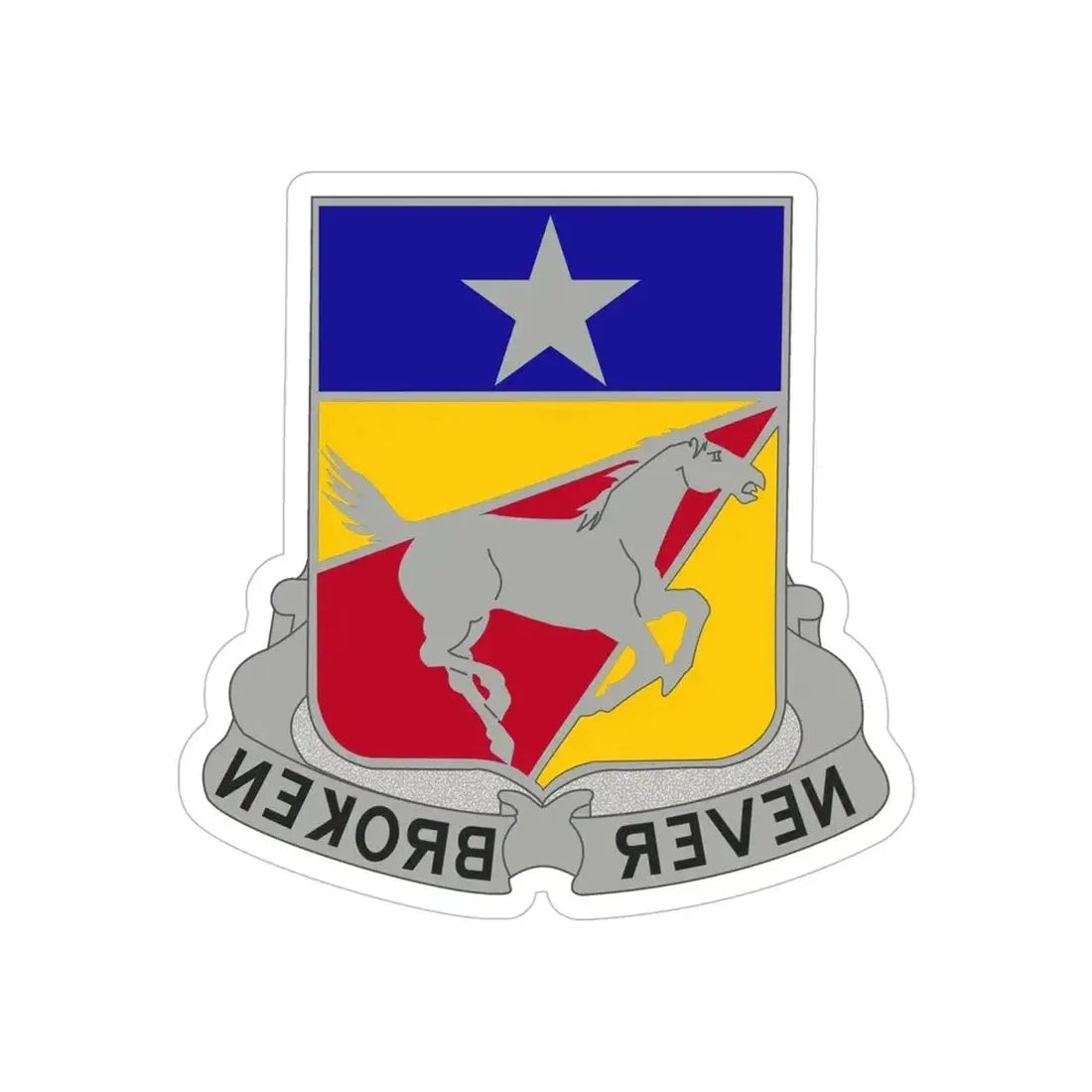 221 Cavalry Regiment (U.S. Army) REVERSE PRINT Transparent Die-Cut STICKER - The Sticker Space