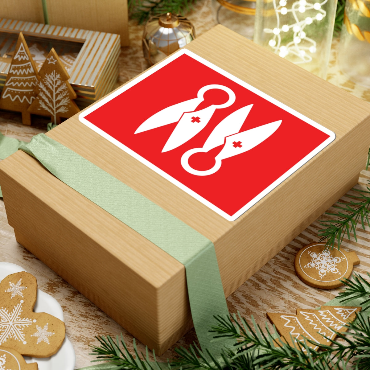 Flag of Boras (Sweden) STICKER Vinyl Kiss-Cut Decal