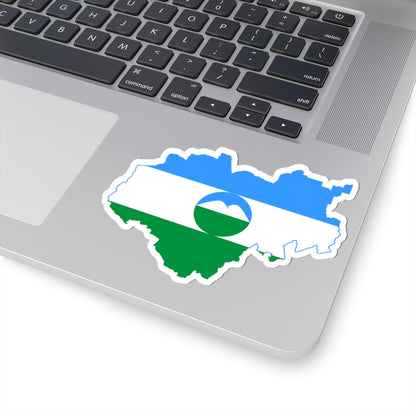 Flag-map of Kabardino-Balkaria (Russia) STICKER Vinyl Kiss-Cut Decal