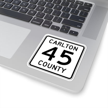 Carlton County 45 MN (Minnesota) (Road Sign) STICKER Vinyl Kiss-Cut Decal