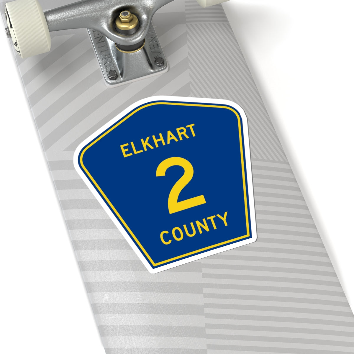 Elkhart County Road 2 IN (Indiana) (Road Sign) STICKER Vinyl Kiss-Cut Decal