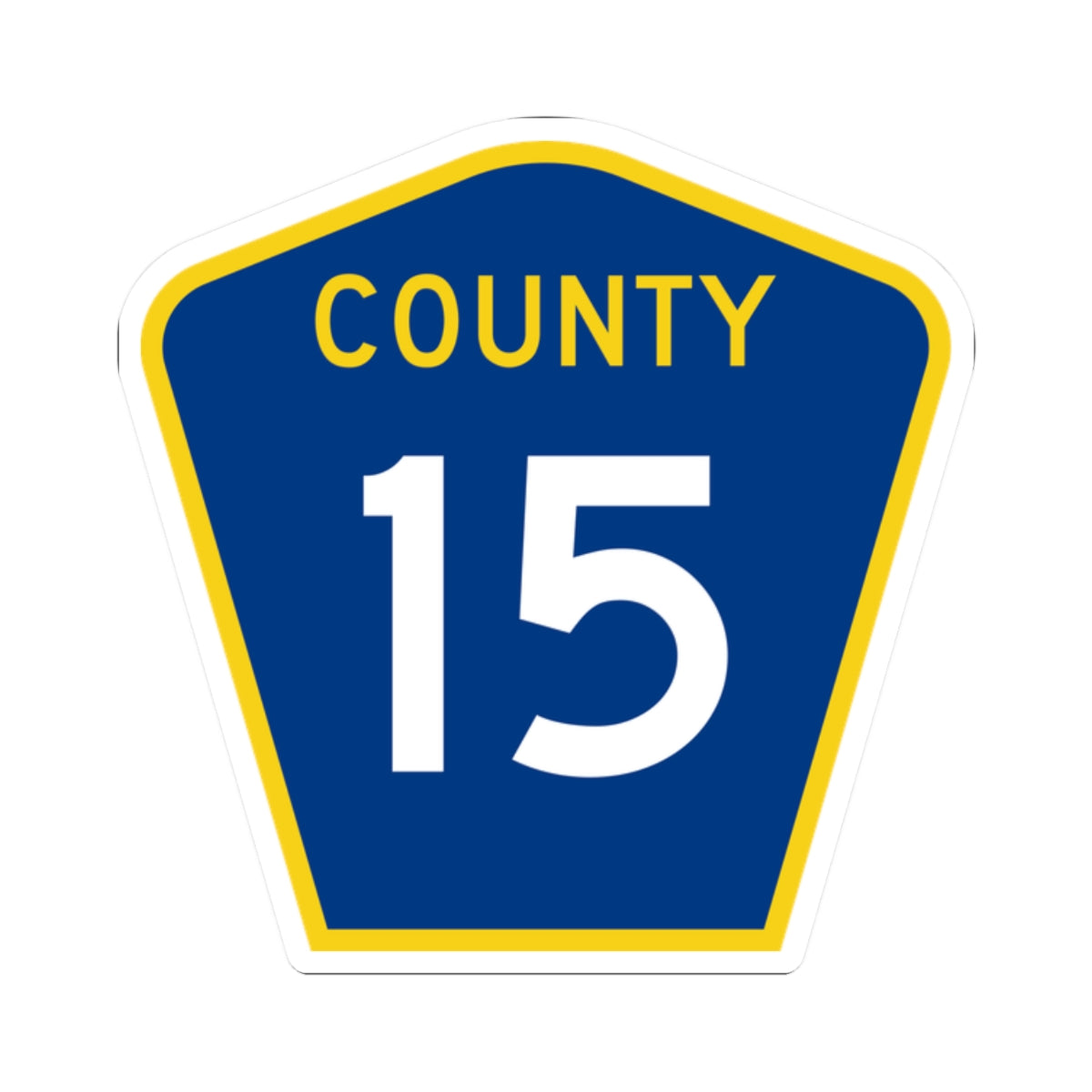 County 15 MN (Minnesota) (Road Sign) STICKER Vinyl Kiss-Cut Decal