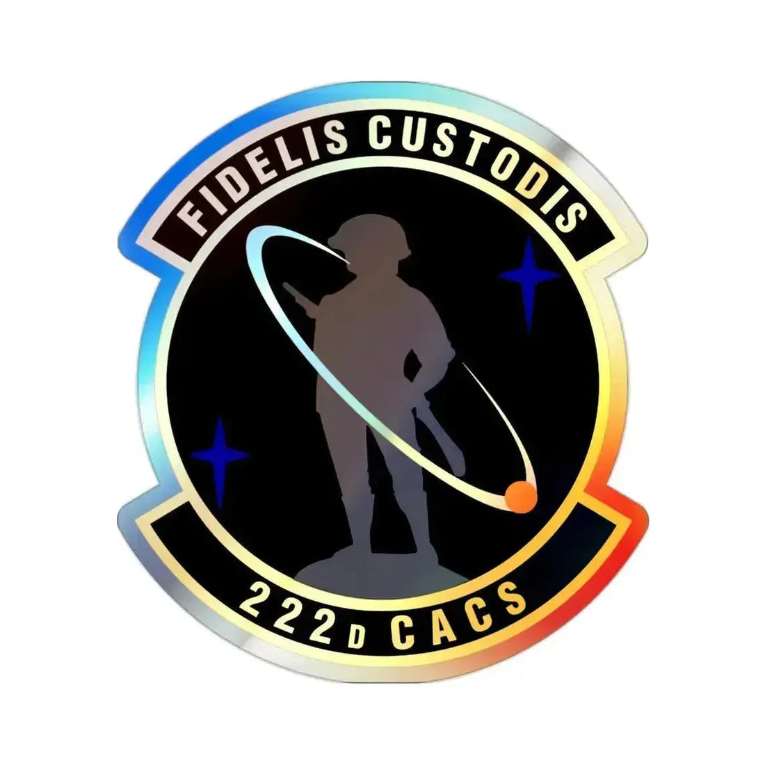 222d Command & Control Squadron (U.S. Air Force) Holographic STICKER Die-Cut Vinyl Decal 2 Inch Holographic - The Sticker Space