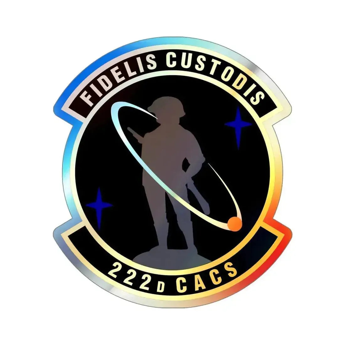 222d Command & Control Squadron (U.S. Air Force) Holographic STICKER Die-Cut Vinyl Decal 5 Inch Holographic - The Sticker Space