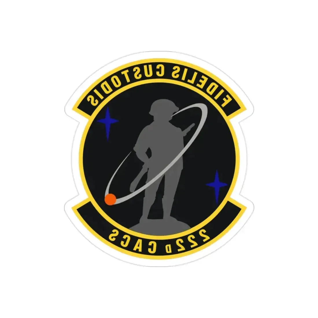 222d Command & Control Squadron (U.S. Air Force) REVERSE PRINT Transparent Die-Cut STICKER 2 Inch Die-Cut Transparent - The Sticker Space