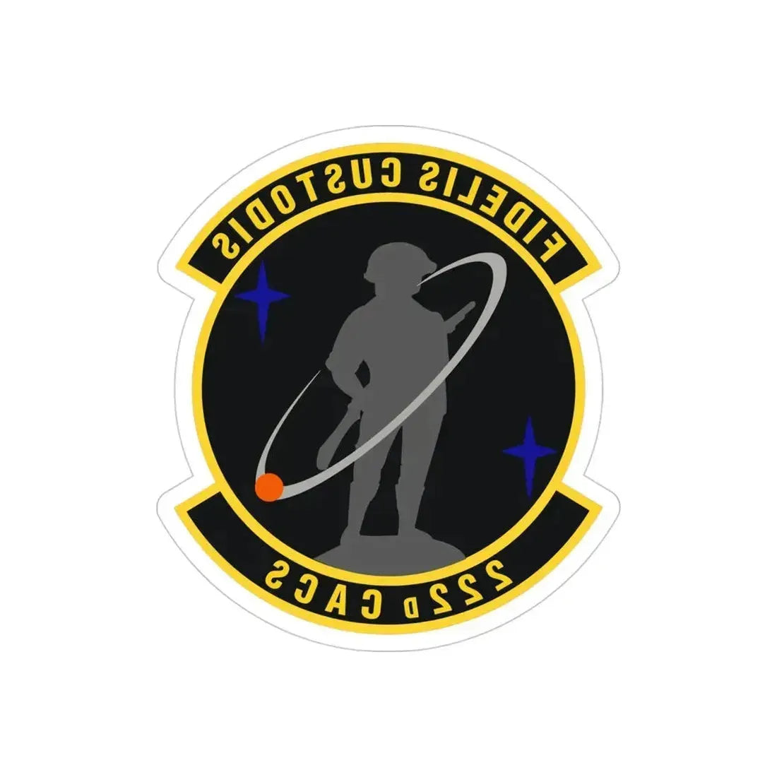 222d Command & Control Squadron (U.S. Air Force) REVERSE PRINT Transparent Die-Cut STICKER 4 Inch Die-Cut Transparent - The Sticker Space