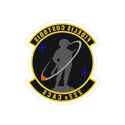 222d Command & Control Squadron (U.S. Air Force) REVERSE PRINT Transparent Die-Cut STICKER 4 Inch Die-Cut Transparent - The Sticker Space