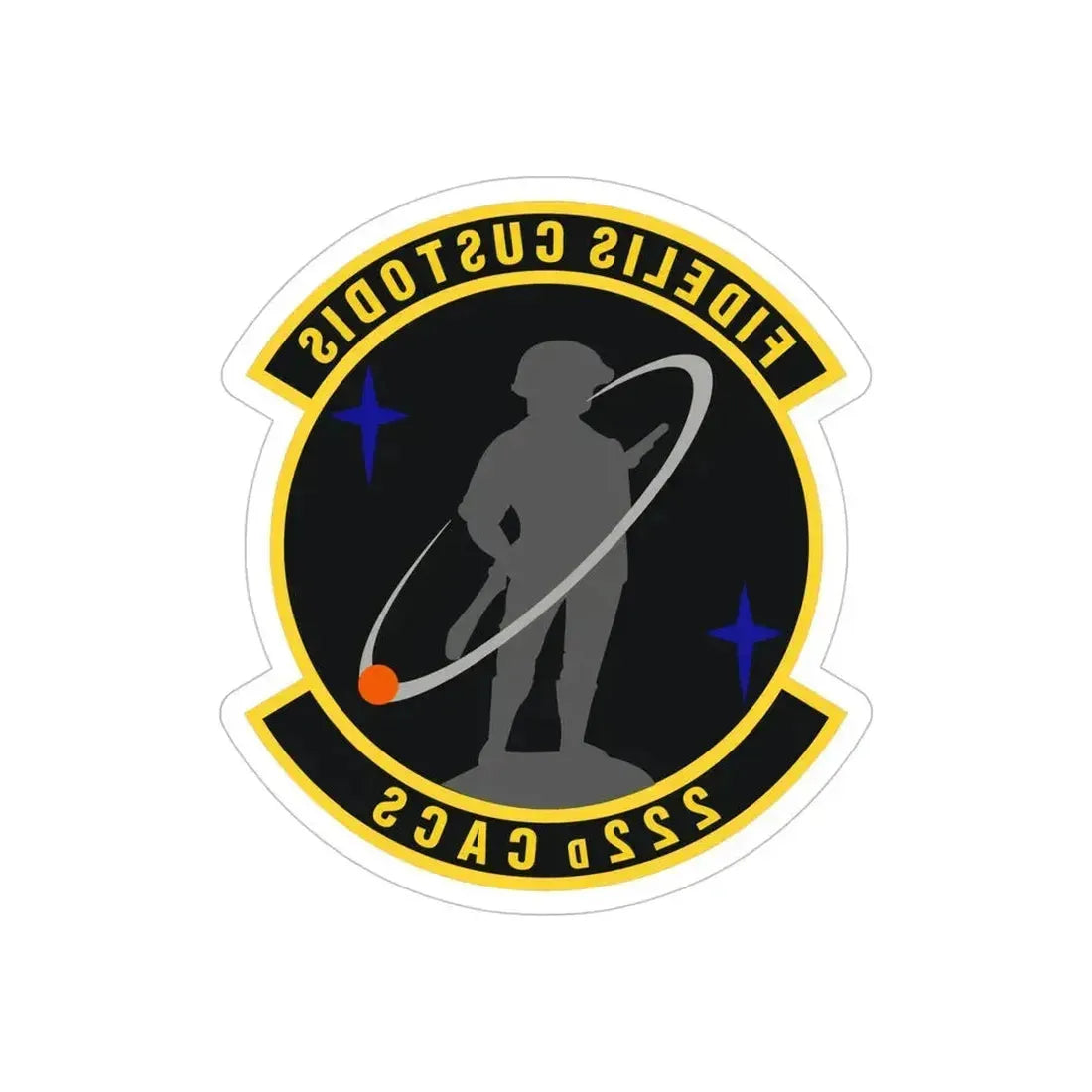 222d Command & Control Squadron (U.S. Air Force) REVERSE PRINT Transparent Die-Cut STICKER 5 Inch Die-Cut Transparent - The Sticker Space
