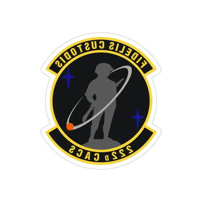 222d Command & Control Squadron (U.S. Air Force) REVERSE PRINT Transparent Die-Cut STICKER 5 Inch Die-Cut Transparent - The Sticker Space