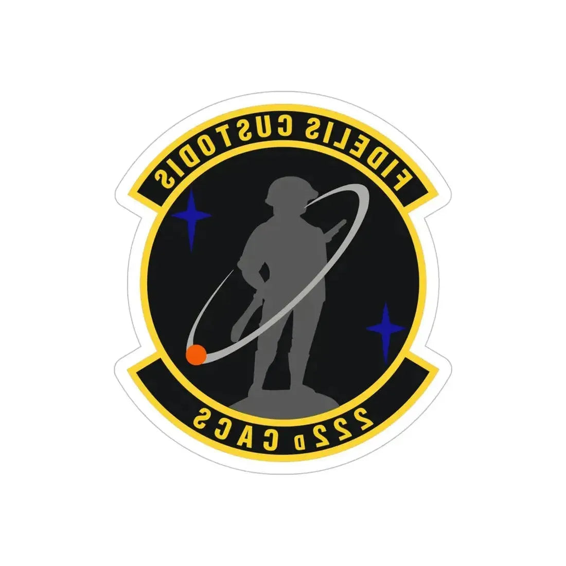 222d Command & Control Squadron (U.S. Air Force) REVERSE PRINT Transparent Die-Cut STICKER - The Sticker Space