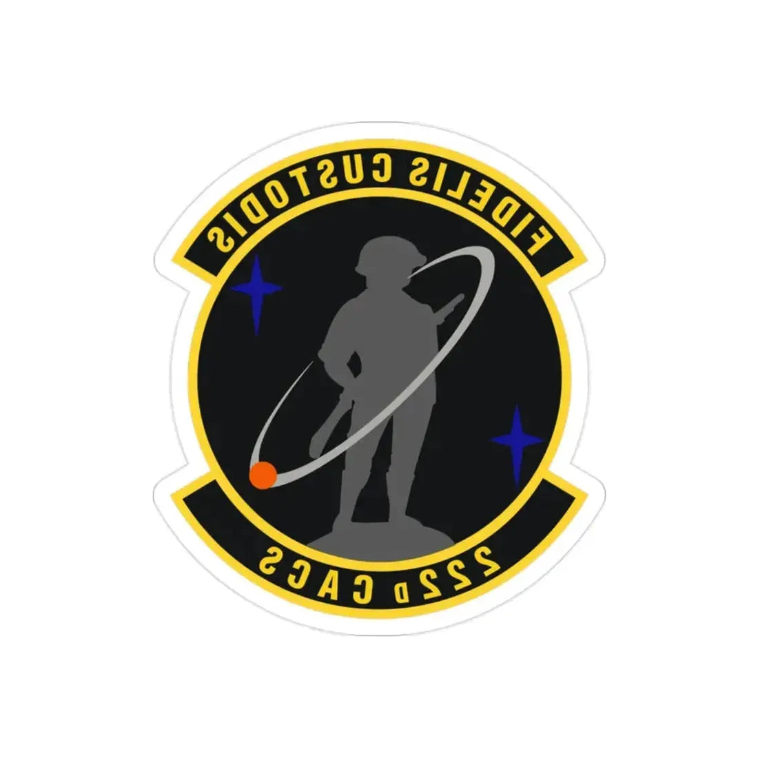 222d Command & Control Squadron (U.S. Air Force) REVERSE PRINT Transparent Die-Cut STICKER - The Sticker Space