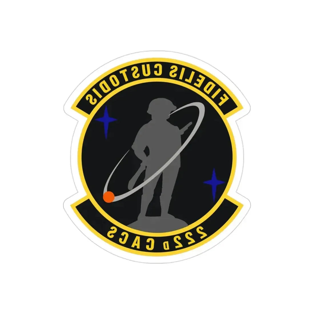 222d Command & Control Squadron (U.S. Air Force) REVERSE PRINT Transparent Die-Cut STICKER - The Sticker Space