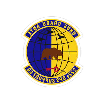 222d Operations Support Squadron (U.S. Air Force) REVERSE PRINT Transparent STICKER-2" × 2"-The Sticker Space