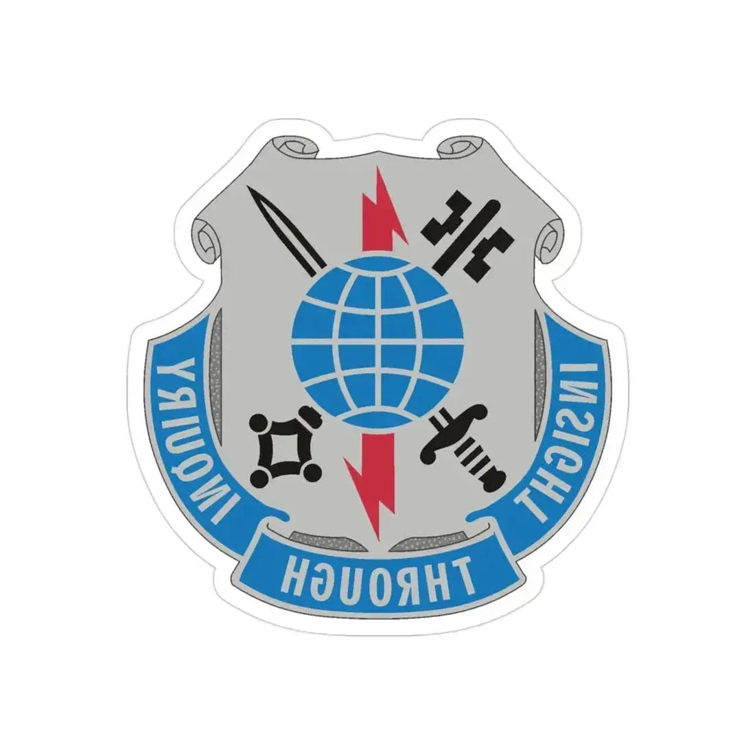 223 Military Intelligence Battalion (U.S. Army) REVERSE PRINT Transparent Die-Cut STICKER 3 Inch Die-Cut Transparent - The Sticker Space