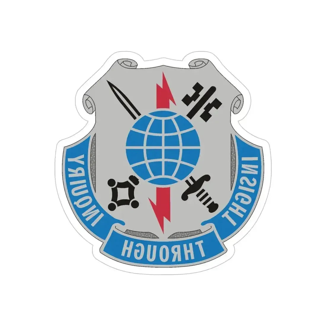 223 Military Intelligence Battalion (U.S. Army) REVERSE PRINT Transparent Die-Cut STICKER 5 Inch Die-Cut Transparent - The Sticker Space