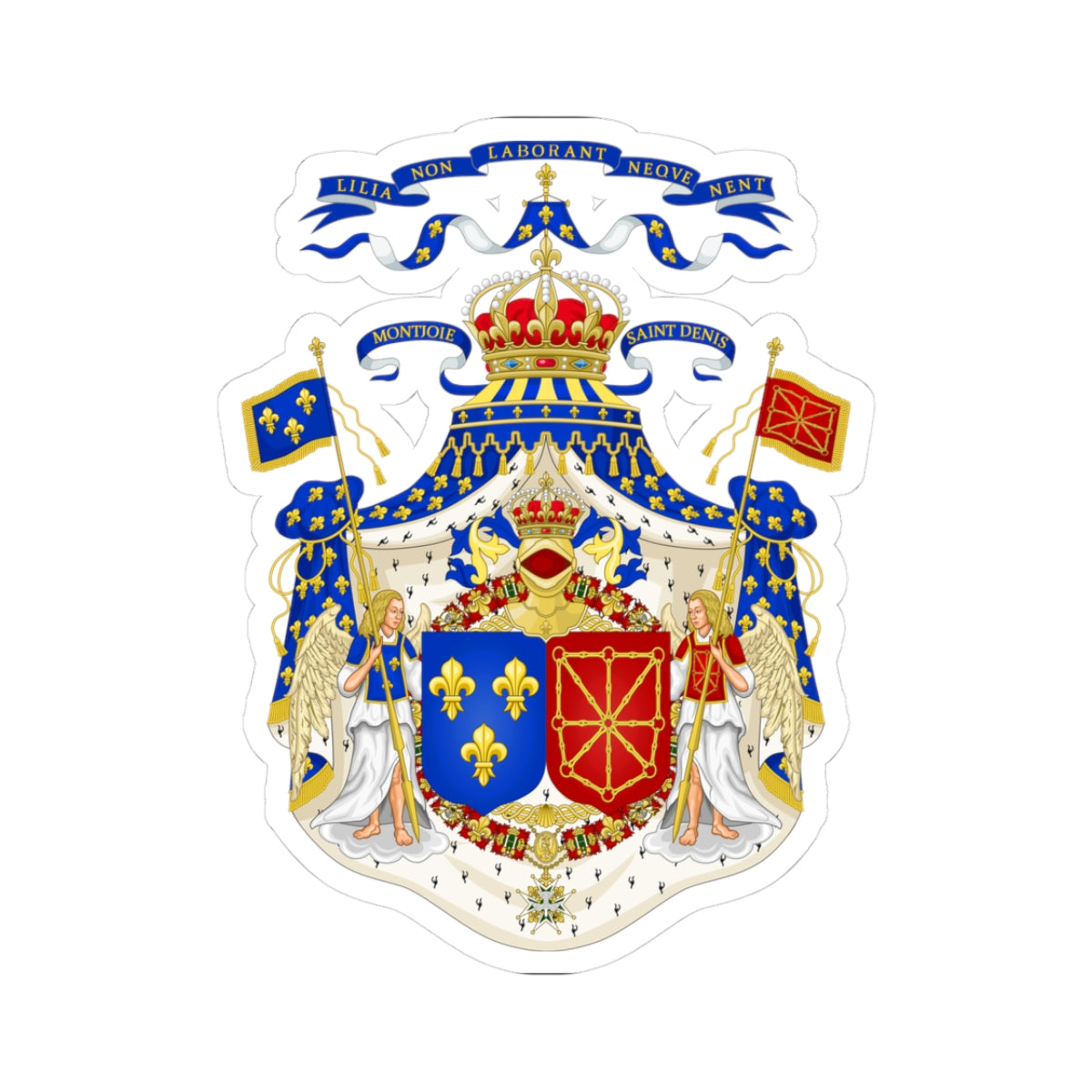 Grand Royal Coat of Arms of France & Navarre - STICKER Vinyl Kiss-Cut Decal