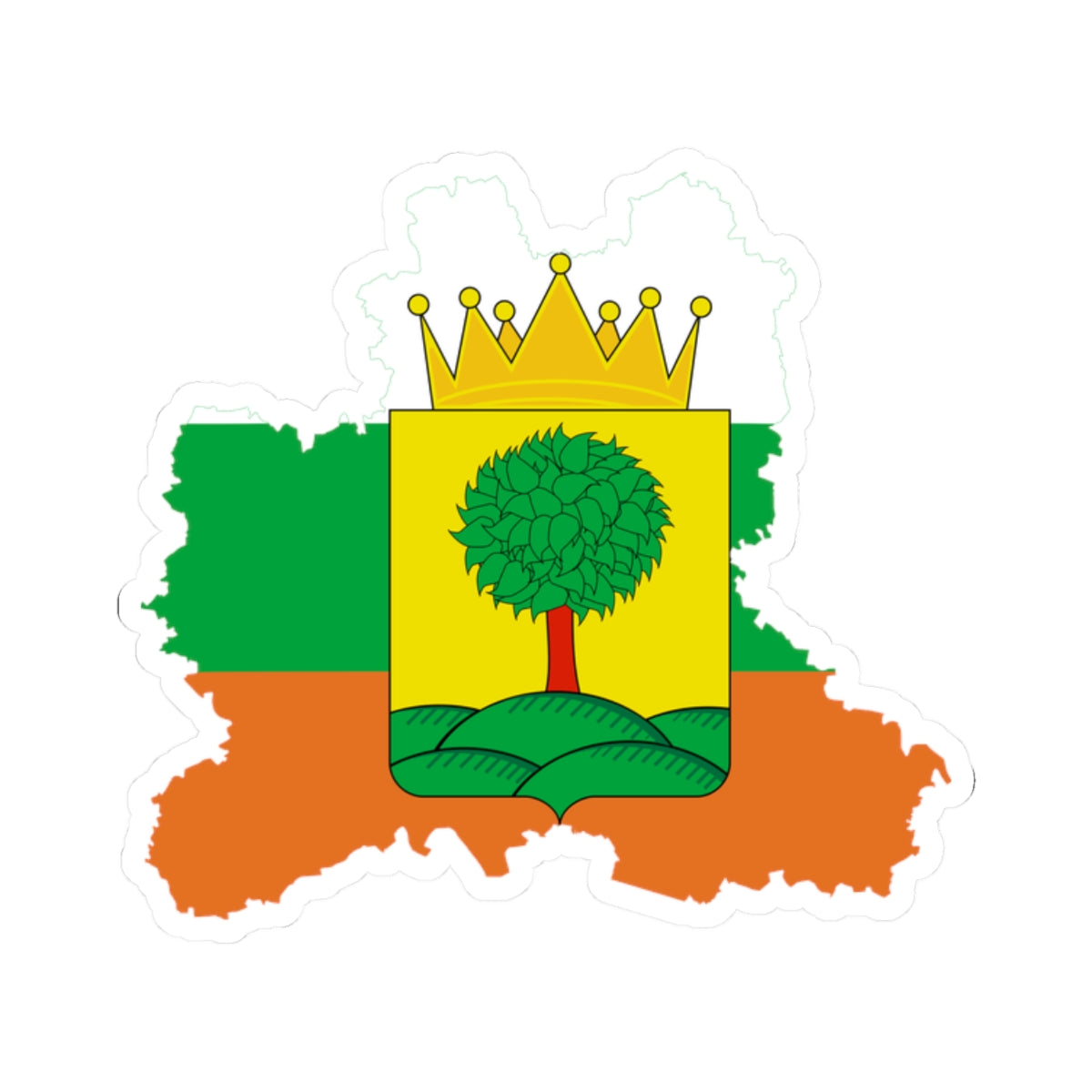 Flag-map of Lipetsk Oblast 2003 (Russia) STICKER Vinyl Kiss-Cut Decal